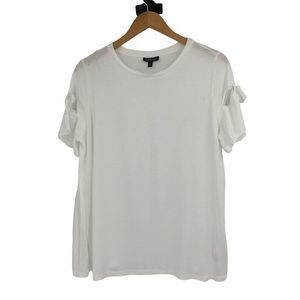Womans Topshop T-Shirt Top Short Cutout Bell Sleeves White Sz 10 US M 0204
